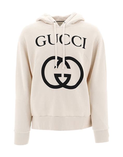 gucci emblem white hoodie|Gucci hoodie reflective.